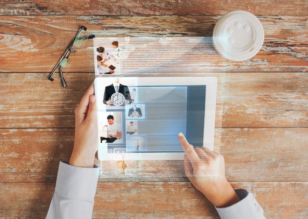 18947218 Close Up Of Hands With Tablet Pc And Web Page